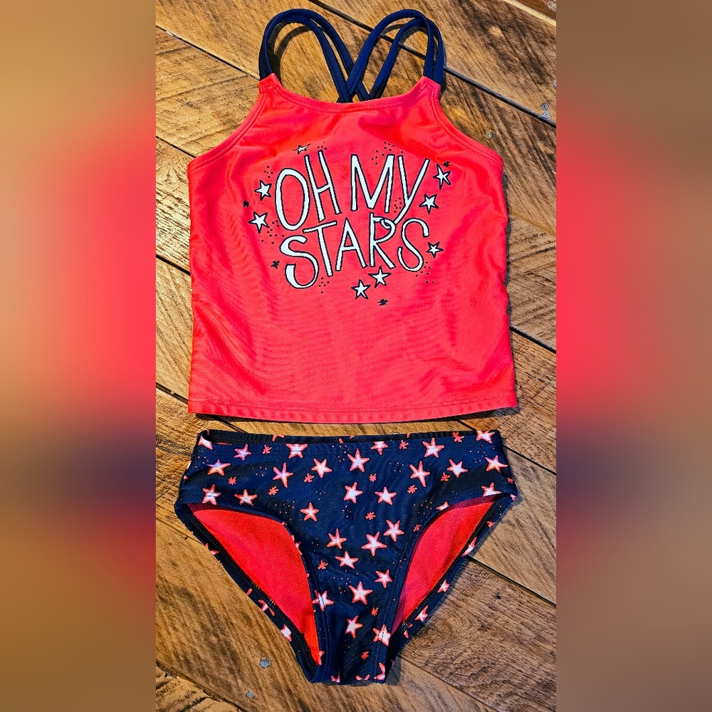 Cat & Jack Red and Blue Starry Bikini Set